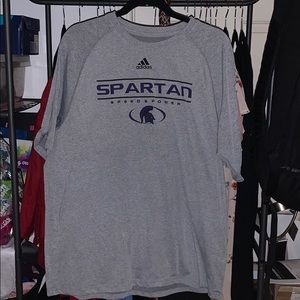 Spartans workout shirt.